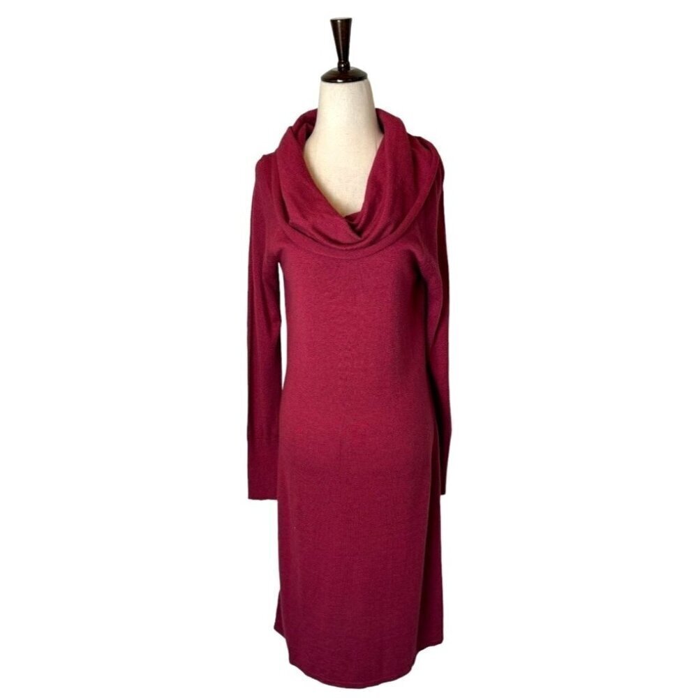 Tommy Bahama Dress Women Medium‎ Red Cowl Neck Wool Blend Knit Sweater Dress